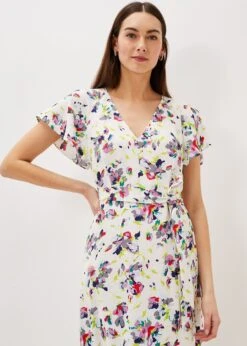 Lorel Floral Asymmetric Hem Dress -Floral Und Chic 200217931 04 lorel floral asymmetric hem dress