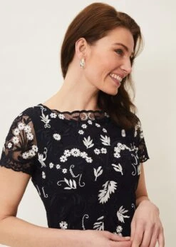 Floris Embroidered Shift Dress -Floral Und Chic 208771287 04 floris embroidered shift dress