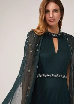 Kacy Beaded Cape Dress -Floral Und Chic 220041891 04 kacy beaded cape dress