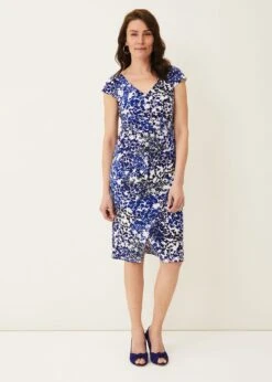 Arielle Contrast Print Jersey Dress -Floral Und Chic 220051025 03 arielle contrast print jersey dress