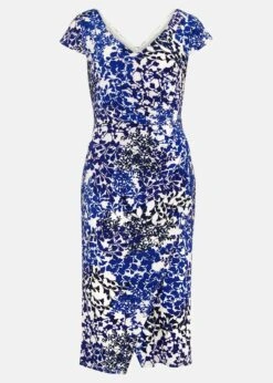 Arielle Contrast Print Jersey Dress -Floral Und Chic 220051025 99 arielle contrast print jersey dress