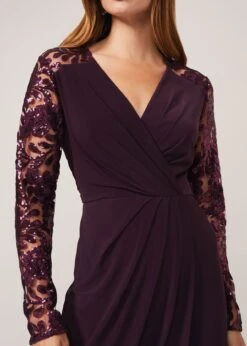 Melony Sequin Sleeve Dress -Floral Und Chic 220100610 05 melony sequin sleeve dress
