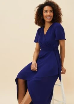 Julissa Ruffle Wrap Midi Dress -Floral Und Chic 220370619 06 julissa ruffle wrap midi dress