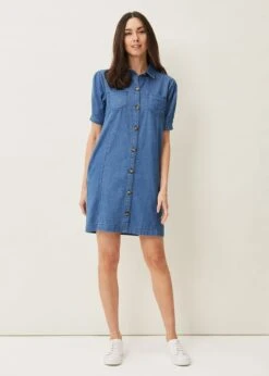 Kiah Puff Sleeve Denim Dress