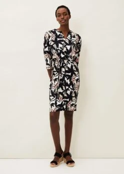 Gwin Leaf Print Dress -Floral Und Chic 220469000 03 gwin leaf print dress