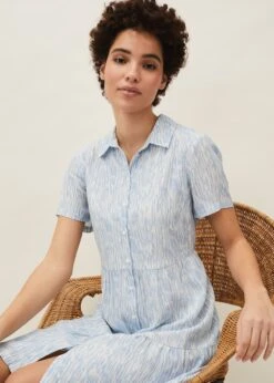 Penele Brushstroke Print Shirt Dress -Floral Und Chic 220521408 05 penele brushstroke print shirt dress