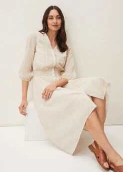 Elma Shirred Waist Puff Sleeve Midi Dress -Floral Und Chic 220522120 03 elma shirred waist puff sleeve midi dress