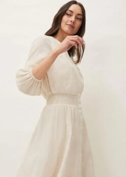 Elma Shirred Waist Puff Sleeve Midi Dress -Floral Und Chic 220522120 04 elma shirred waist puff sleeve midi dress