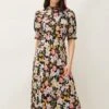 Penelope Floral Puff Sleeve Midi Dress -Floral Und Chic 220563492 01 penelope floral puff sleeve midi dress