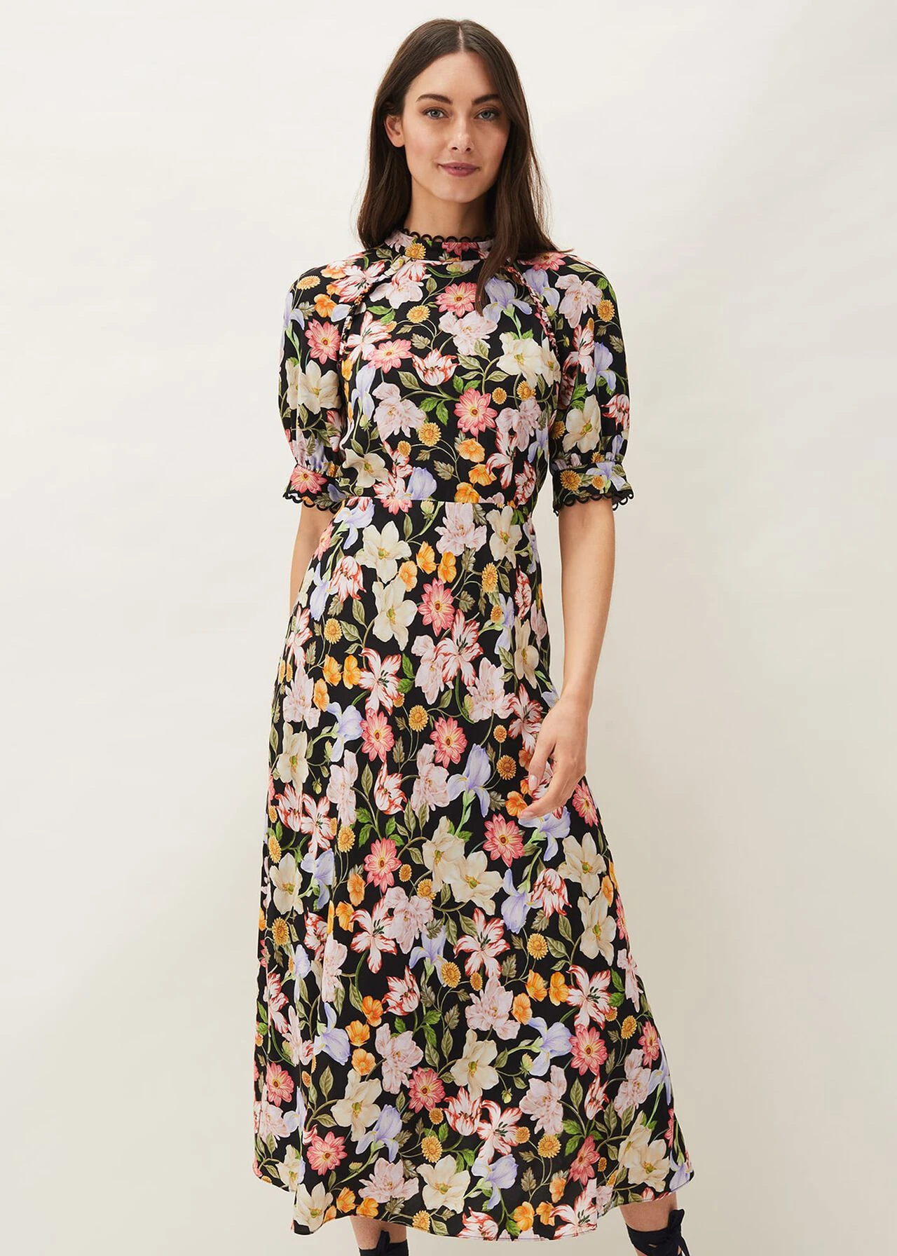 Penelope Floral Puff Sleeve Midi Dress 3 Penelope Floral Puff Sleeve Midi Dress