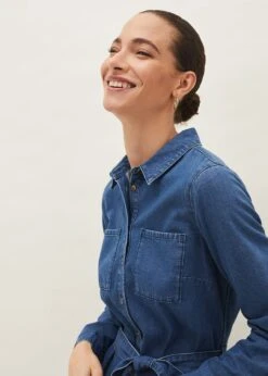 Hettie Denim Midi Dress -Floral Und Chic 220570892 04 hettie denim midi dress