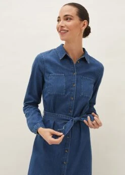 Hettie Denim Midi Dress -Floral Und Chic 220570892 05 hettie denim midi dress