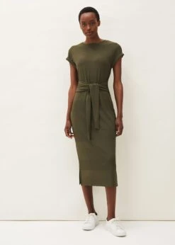 Yazmina Ribbed Jersey Midi Dress -Floral Und Chic 220610507 03 yazmina ribbed jersey midi dress