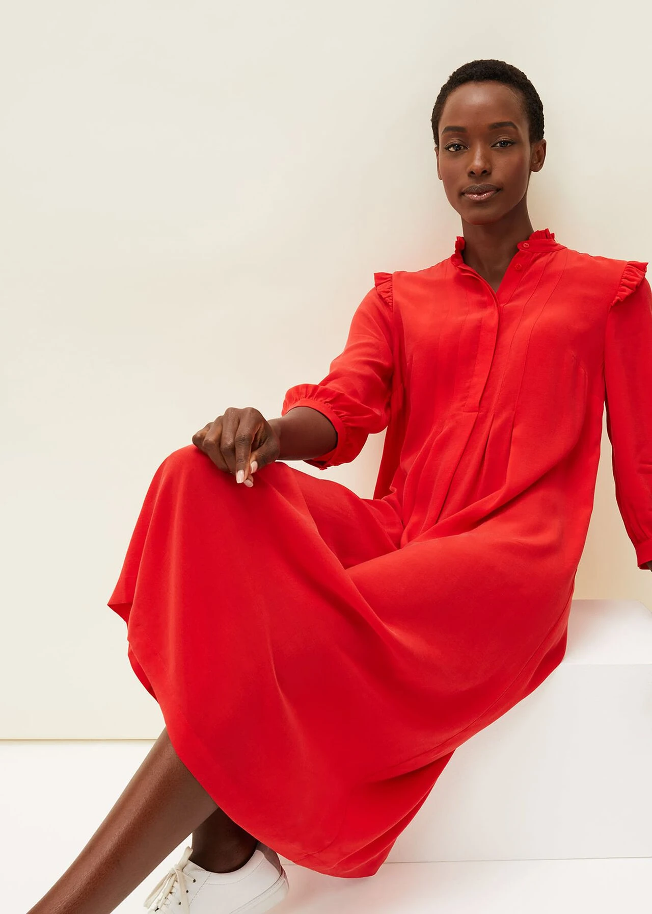 Nivana Frill Shirt Midi Dress 3 Nivana Frill Shirt Midi Dress