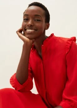 Nivana Frill Shirt Midi Dress 12 Nivana Frill Shirt Midi Dress -Floral Und Chic 220664250 05 nivana frill shirt midi dress