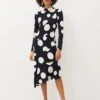 Gabi Spot Print Asymmetric Hem Dress 1 Gabi Spot Print Asymmetric Hem Dress -Floral Und Chic 220698287 01 gabi spot print asymmetric hem dress