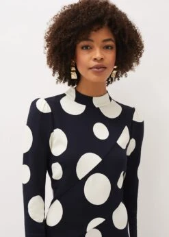 Gabi Spot Print Asymmetric Hem Dress 11 Gabi Spot Print Asymmetric Hem Dress -Floral Und Chic 220698287 04 gabi spot print asymmetric hem dress