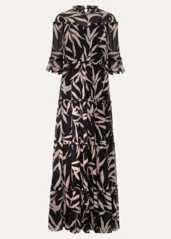 Amber Leaf Print Tiered Maxi Dress 13 Amber Leaf Print Tiered Maxi Dress -Floral Und Chic 220707197 99 amber leaf print tiered maxi dress