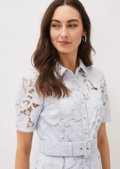 Jaynie Lace Shirt Dress -Floral Und Chic 220710501 04 jaynie lace shirt dress