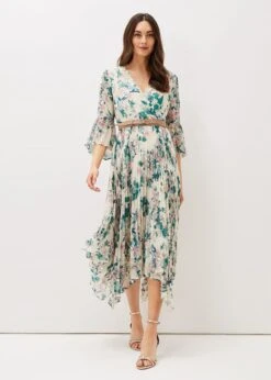 Dani Floral Pleated Midi Dress -Floral Und Chic 220718951 03 dani floral pleated midi dress