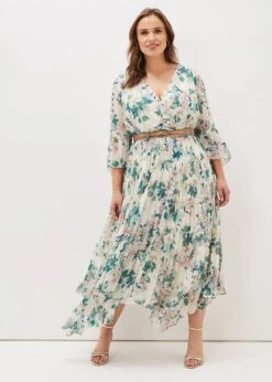 Dani Floral Pleated Midi Dress -Floral Und Chic 220718951 07 dani floral pleated midi dress