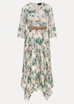 Dani Floral Pleated Midi Dress -Floral Und Chic 220718951 99 dani floral pleated midi dress