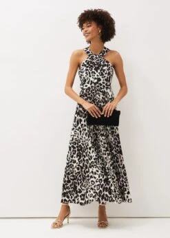 Chelsie Leopard Print Midaxi Dress -Floral Und Chic 220757000 04 chelsie leopard print midaxi dress