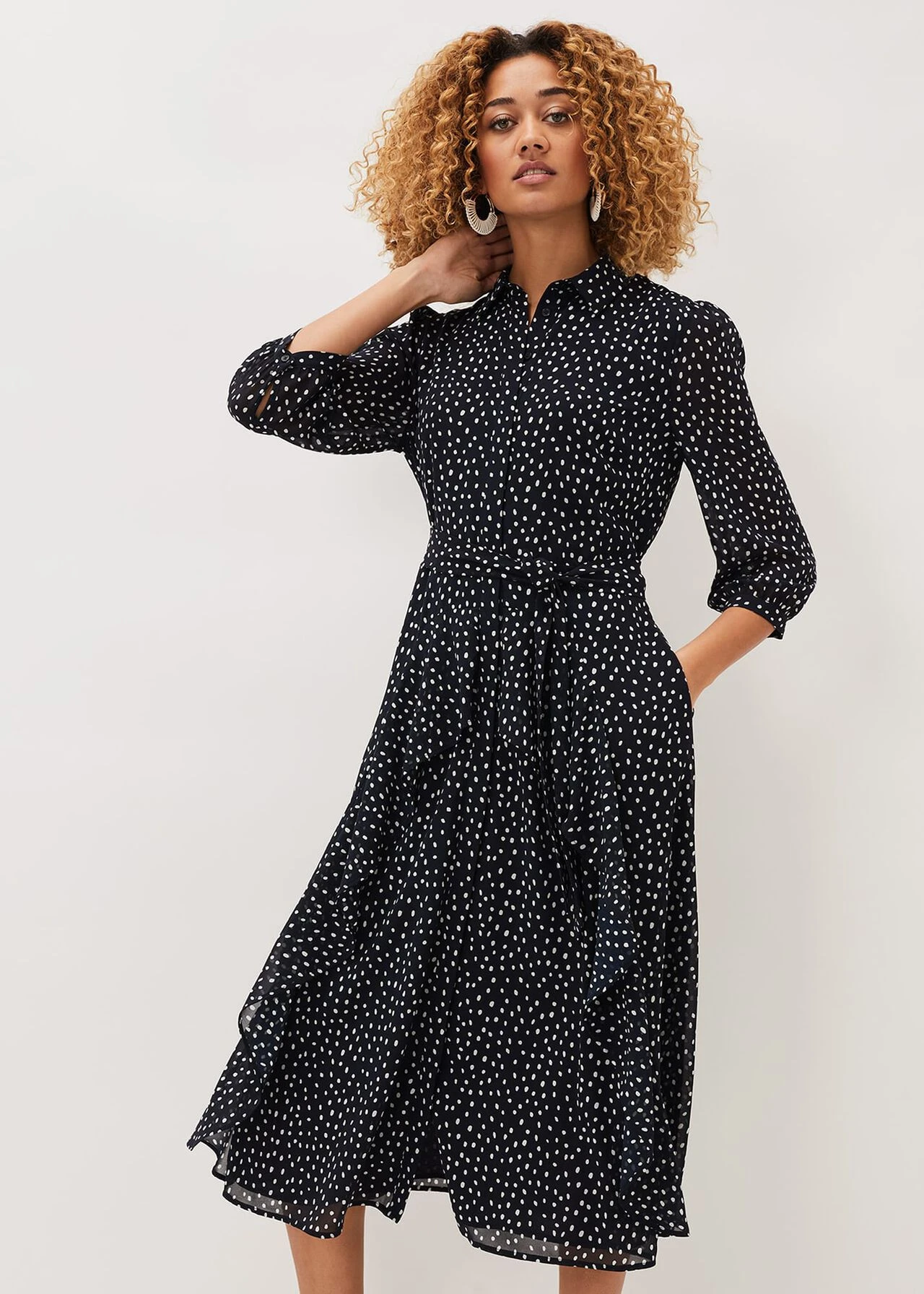 Luciana Spot Print Midi Dress 3 Luciana Spot Print Midi Dress
