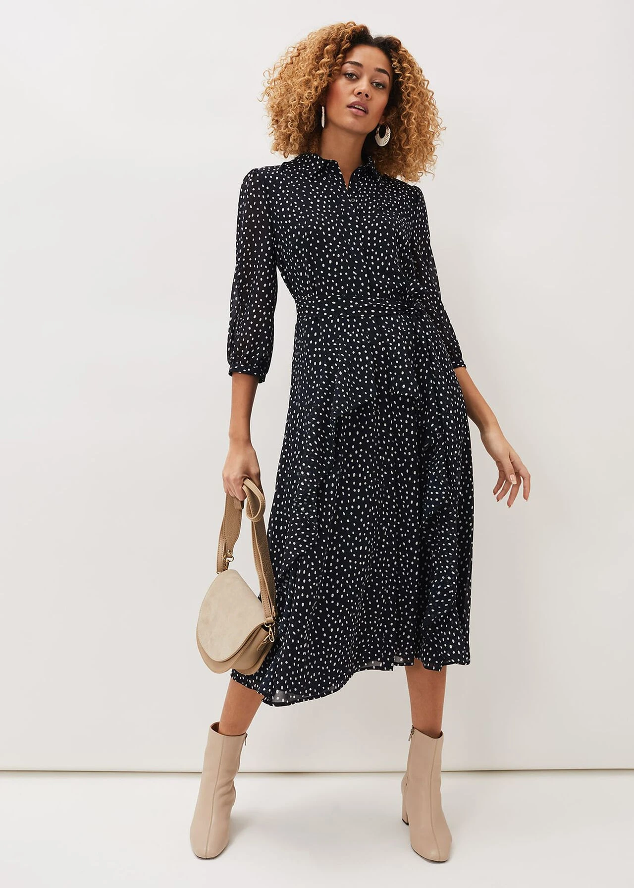 Luciana Spot Print Midi Dress 5 Luciana Spot Print Midi Dress – Bild 3