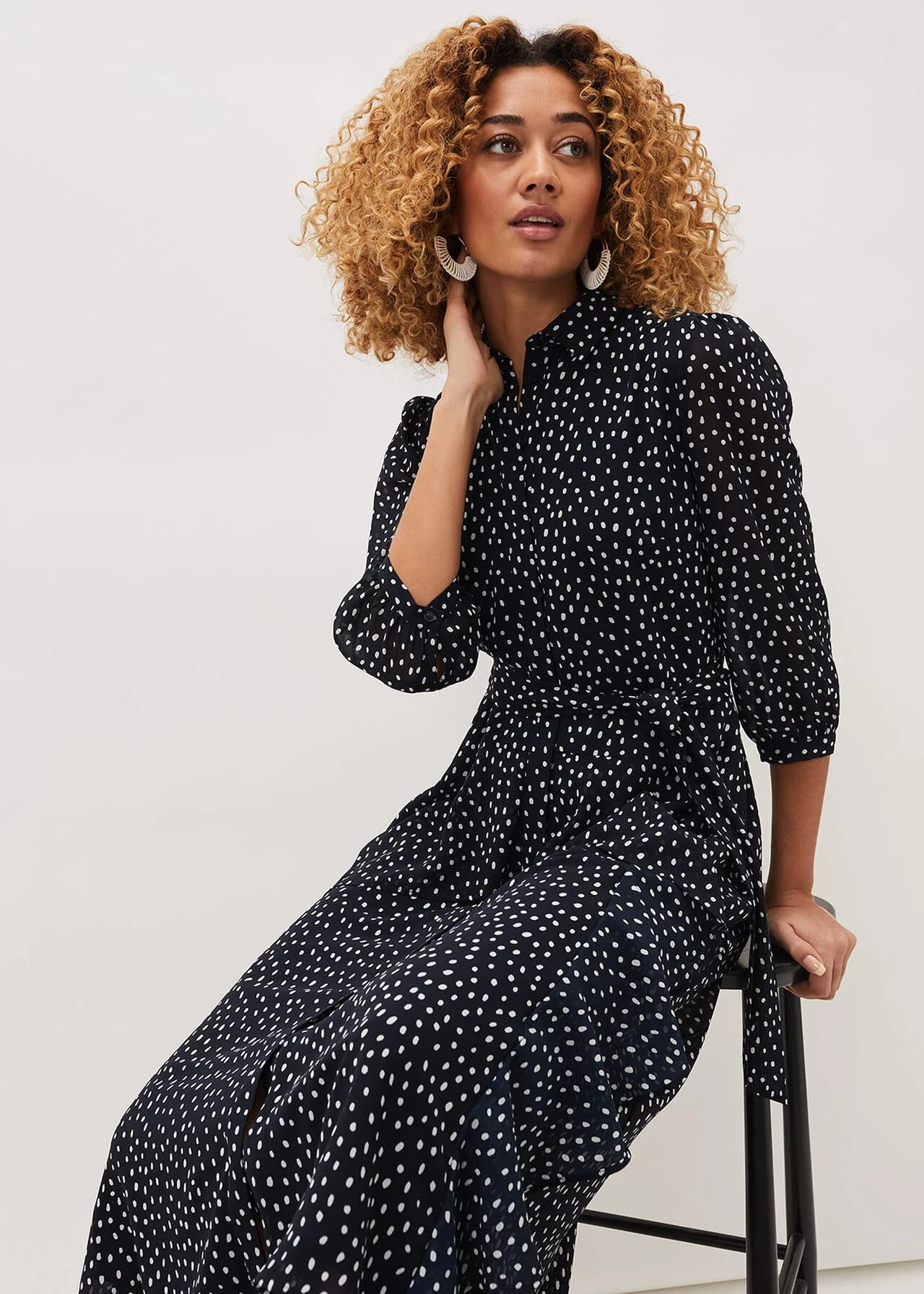 Luciana Spot Print Midi Dress 6 Luciana Spot Print Midi Dress – Bild 4