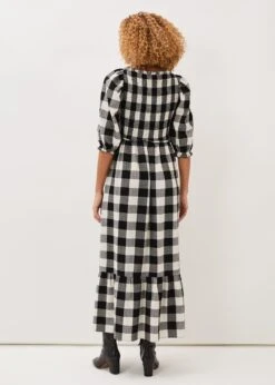 Evlin Gingham Square Neck Dress -Floral Und Chic 220772287 02 evlin gingham square neck dress