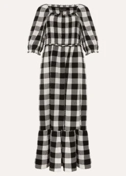 Evlin Gingham Square Neck Dress -Floral Und Chic 220772287 99 evlin gingham square neck dress