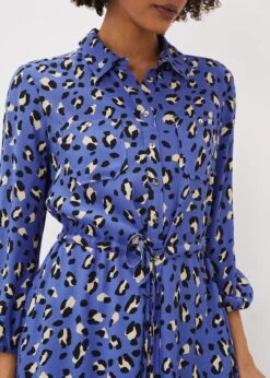Tana Leopard Print Midi Shirt Dress -Floral Und Chic 220774408 04 tana leopard print midi shirt dress
