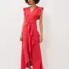 Phoebe Frill Belted Maxi Dress -Floral Und Chic 220825666 01 phoebe frill belted maxi dress