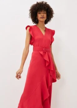 Phoebe Frill Belted Maxi Dress 10 Phoebe Frill Belted Maxi Dress -Floral Und Chic 220825666 03 phoebe frill belted maxi dress