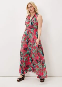 Antonia Jersey Palm Print Maxi Dress