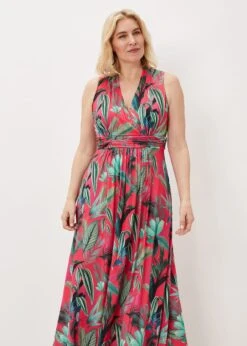 Antonia Jersey Palm Print Maxi Dress -Floral Und Chic 220830000 03 antonia jersey palm print maxi dress