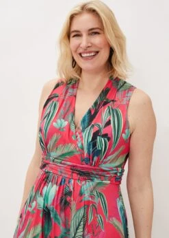 Antonia Jersey Palm Print Maxi Dress -Floral Und Chic 220830000 04 antonia jersey palm print maxi dress