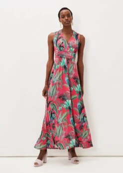 Antonia Jersey Palm Print Maxi Dress -Floral Und Chic 220830000 06 antonia jersey palm print maxi dress