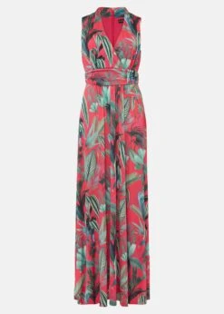 Antonia Jersey Palm Print Maxi Dress -Floral Und Chic 220830000 99 antonia jersey palm print maxi dress