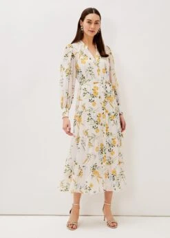Lucie Floral Shirt Midaxi Dress