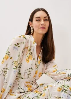 Lucie Floral Shirt Midaxi Dress -Floral Und Chic 220839000 05 lucie floral shirt midaxi dress