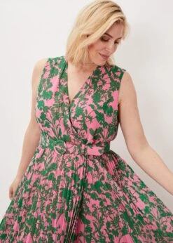 Brianna Pleated Print Dress -Floral Und Chic 220858344 04 brianna pleated print dress