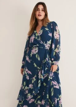 Elsa Printed Woven Frill Maxi Dress -Floral Und Chic 220879000 03 elsa printed woven frill maxi dress