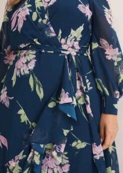 Elsa Printed Woven Frill Maxi Dress -Floral Und Chic 220879000 05 elsa printed woven frill maxi dress