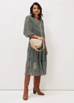 Penele Ditsy Print Chiffon Midi Dress -Floral Und Chic 220889496 03 penele ditsy print chiffon midi dress