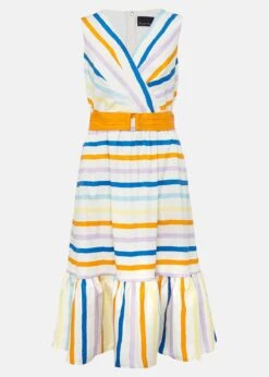 Riley Cotton Striped Midi Dress -Floral Und Chic 220910000 99 riley cotton striped midi dress