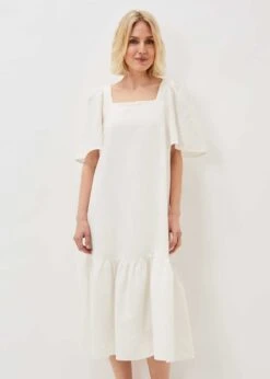 Claria White Midi Dress