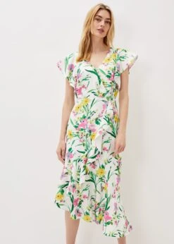Evelin Printed Frill Hem Dress