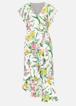 Evelin Printed Frill Hem Dress 11 Evelin Printed Frill Hem Dress -Floral Und Chic 220930931 99 evelin printed frill hem dress